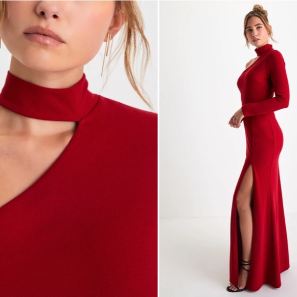 LULU's Sexy Prom Wedding Elegant Chic Sophisticated One Shoulder Mermaid Maxi - Picture 4 of 5